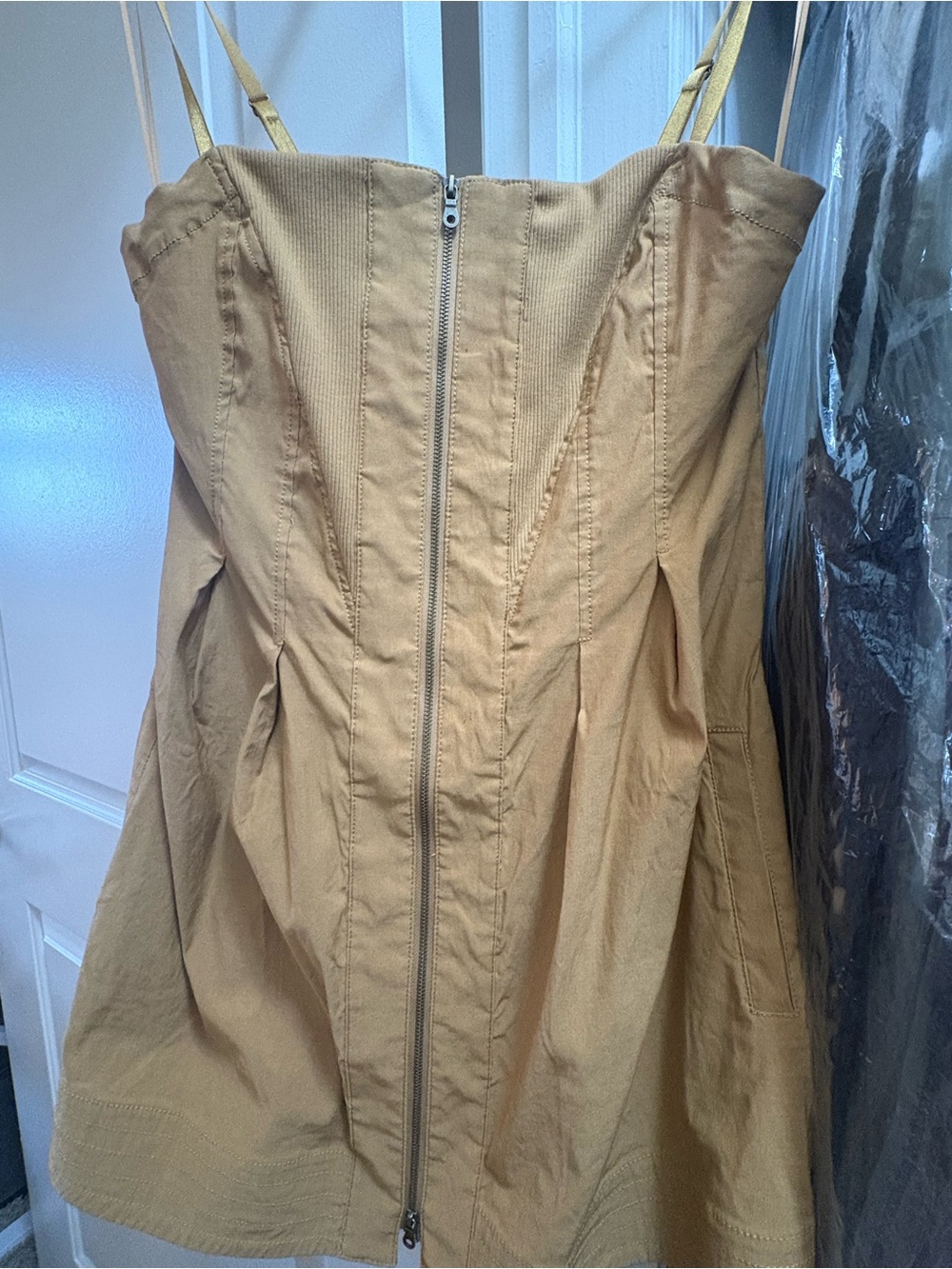 Maeve Mustard Zip-Front Mini Dress - Picture 6 of 6